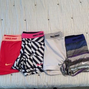 Lot of Nike Pro Spandex Shorts